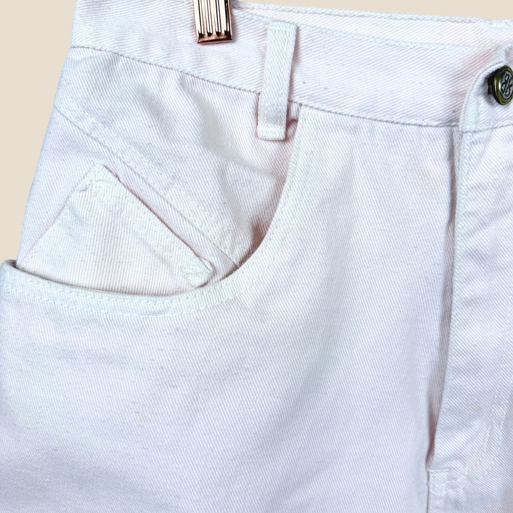 Bill Blass 12 Blush Pink High Rise Cuffed Mom Vintage 90s Designer Denim Shorts - Picture 4 of 13